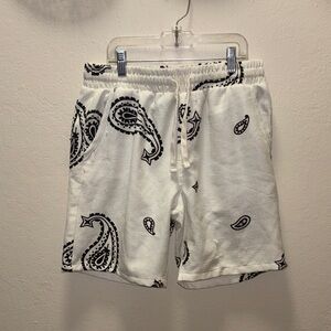 Malibu Black and White Patterned Shorts